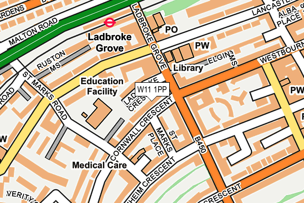 W11 1PP map - OS OpenMap – Local (Ordnance Survey)