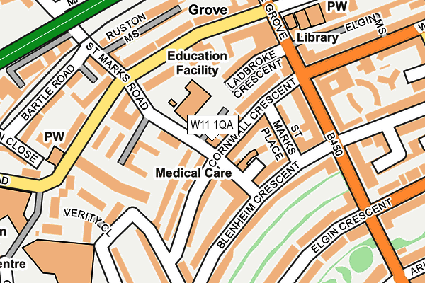 W11 1QA map - OS OpenMap – Local (Ordnance Survey)