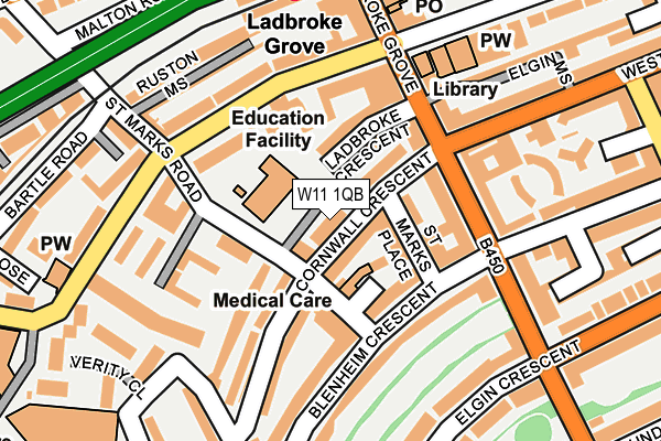 W11 1QB map - OS OpenMap – Local (Ordnance Survey)