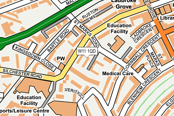 W11 1QD map - OS OpenMap – Local (Ordnance Survey)
