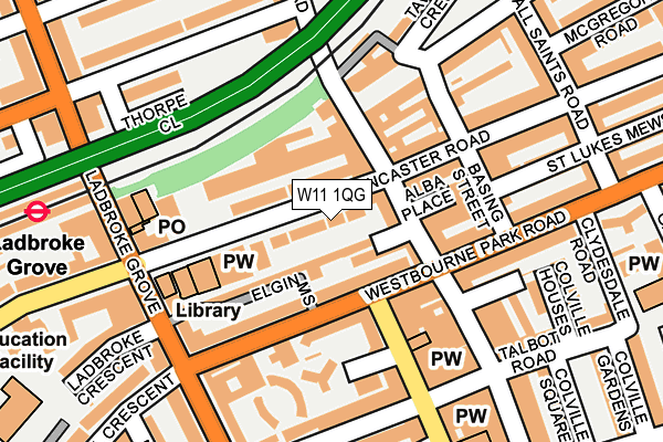 W11 1QG map - OS OpenMap – Local (Ordnance Survey)
