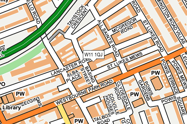 W11 1QJ map - OS OpenMap – Local (Ordnance Survey)
