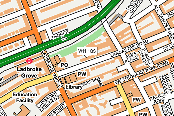 W11 1QS map - OS OpenMap – Local (Ordnance Survey)