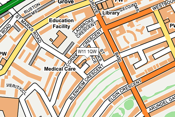 W11 1QW map - OS OpenMap – Local (Ordnance Survey)