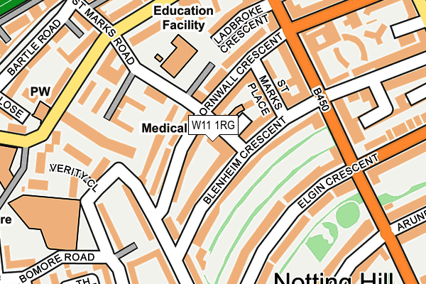 W11 1RG map - OS OpenMap – Local (Ordnance Survey)