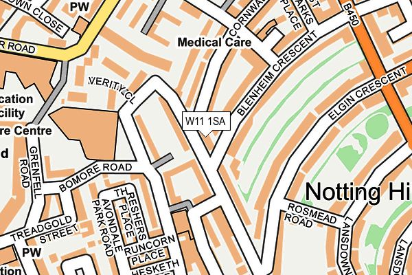 W11 1SA map - OS OpenMap – Local (Ordnance Survey)