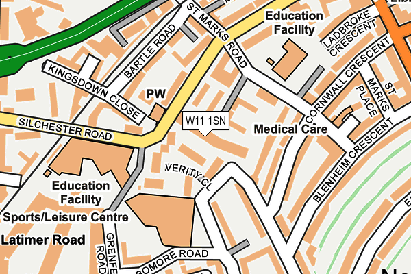 W11 1SN map - OS OpenMap – Local (Ordnance Survey)