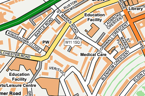 W11 1SQ map - OS OpenMap – Local (Ordnance Survey)