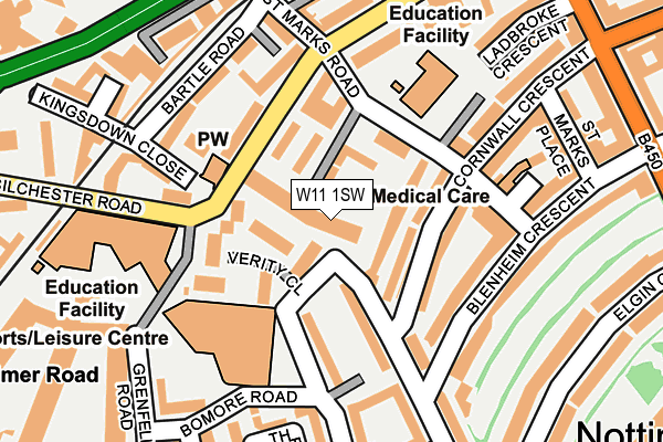 W11 1SW map - OS OpenMap – Local (Ordnance Survey)