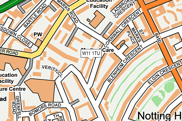 W11 1TU map - OS OpenMap – Local (Ordnance Survey)