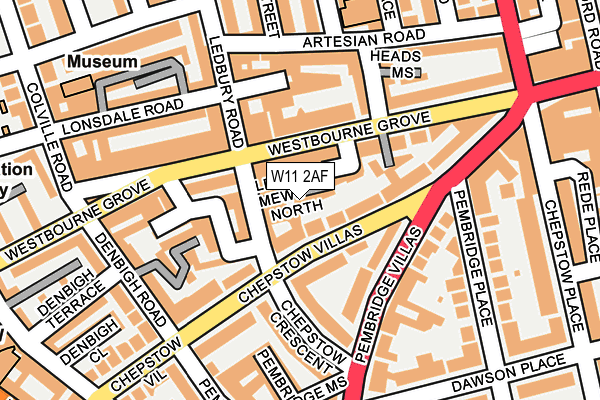 W11 2AF map - OS OpenMap – Local (Ordnance Survey)