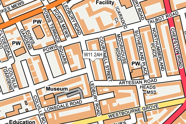 W11 2AH map - OS OpenMap – Local (Ordnance Survey)