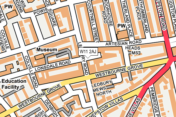 W11 2AJ map - OS OpenMap – Local (Ordnance Survey)