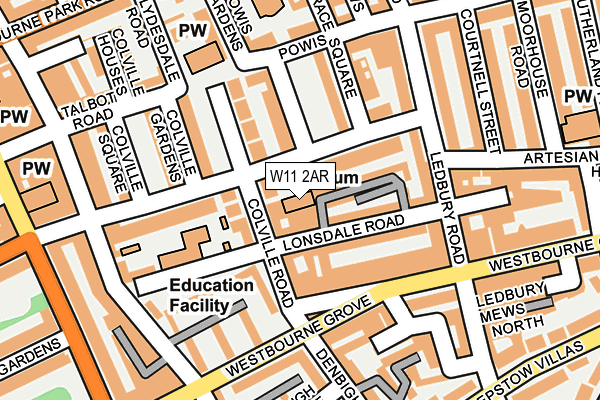 W11 2AR map - OS OpenMap – Local (Ordnance Survey)
