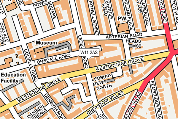 W11 2AS map - OS OpenMap – Local (Ordnance Survey)