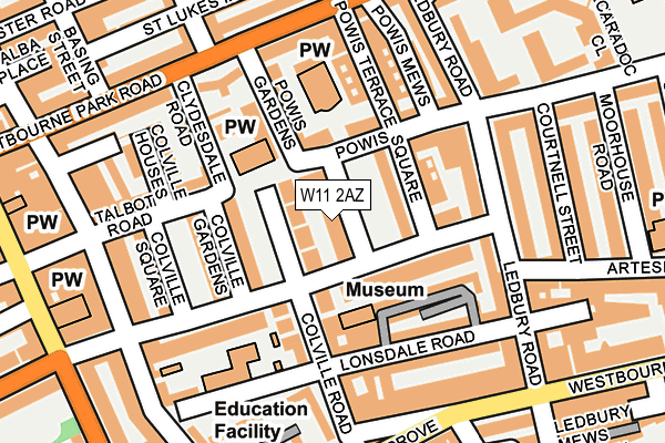 W11 2AZ map - OS OpenMap – Local (Ordnance Survey)