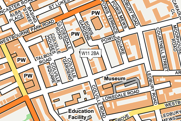 W11 2BA map - OS OpenMap – Local (Ordnance Survey)