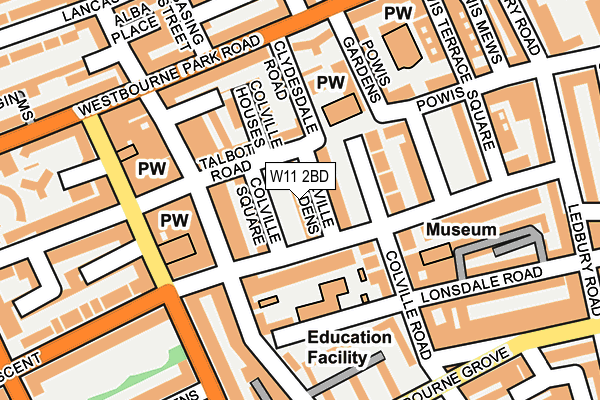 W11 2BD map - OS OpenMap – Local (Ordnance Survey)