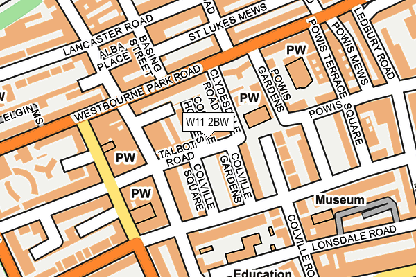 W11 2BW map - OS OpenMap – Local (Ordnance Survey)