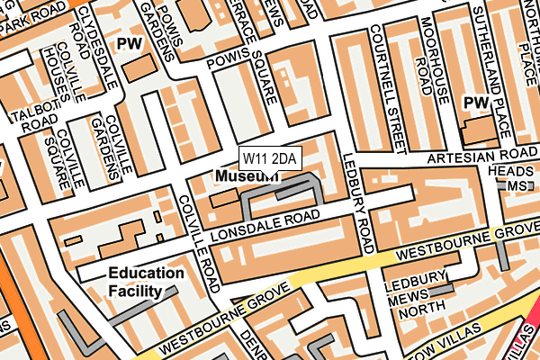 W11 2DA map - OS OpenMap – Local (Ordnance Survey)