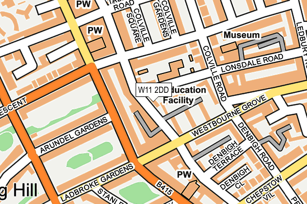 W11 2DD map - OS OpenMap – Local (Ordnance Survey)