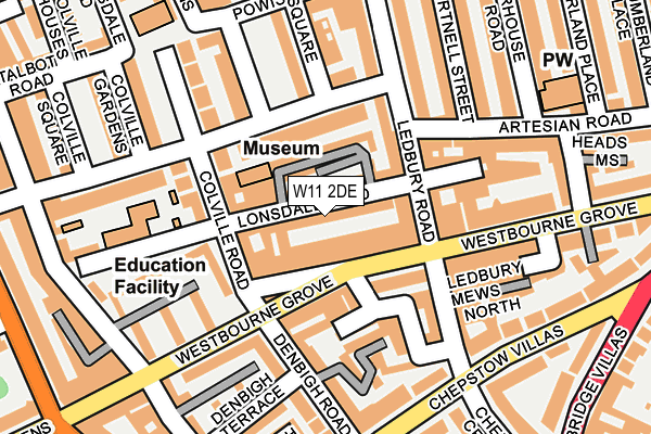 W11 2DE map - OS OpenMap – Local (Ordnance Survey)