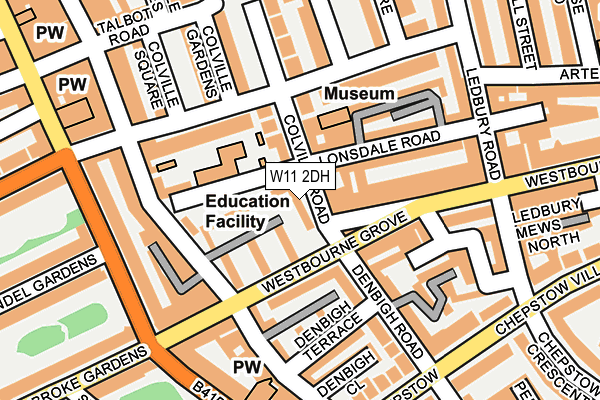W11 2DH map - OS OpenMap – Local (Ordnance Survey)