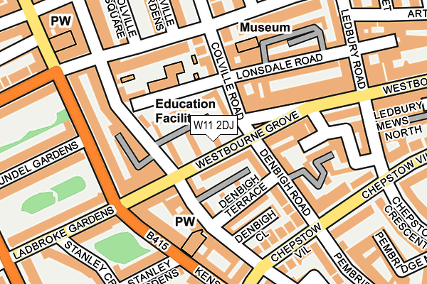W11 2DJ map - OS OpenMap – Local (Ordnance Survey)