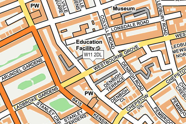 W11 2DL map - OS OpenMap – Local (Ordnance Survey)