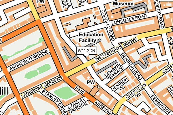 W11 2DN map - OS OpenMap – Local (Ordnance Survey)
