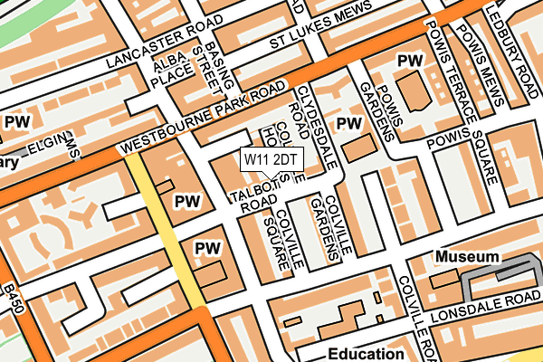 W11 2DT map - OS OpenMap – Local (Ordnance Survey)