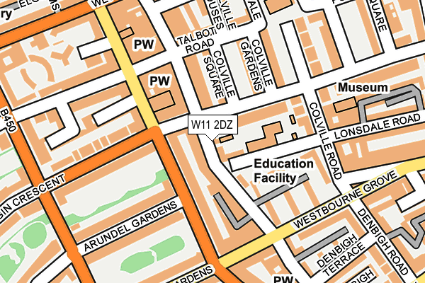 W11 2DZ map - OS OpenMap – Local (Ordnance Survey)