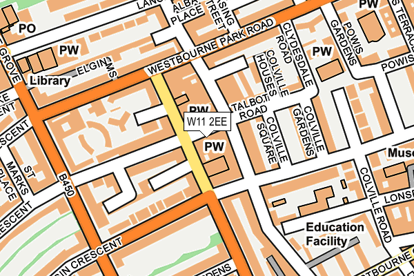 W11 2EE map - OS OpenMap – Local (Ordnance Survey)