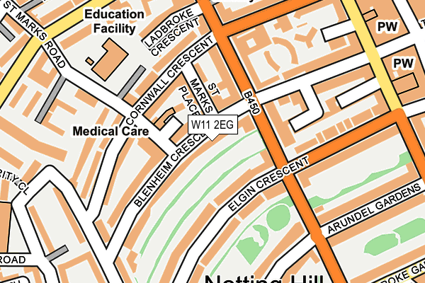W11 2EG map - OS OpenMap – Local (Ordnance Survey)