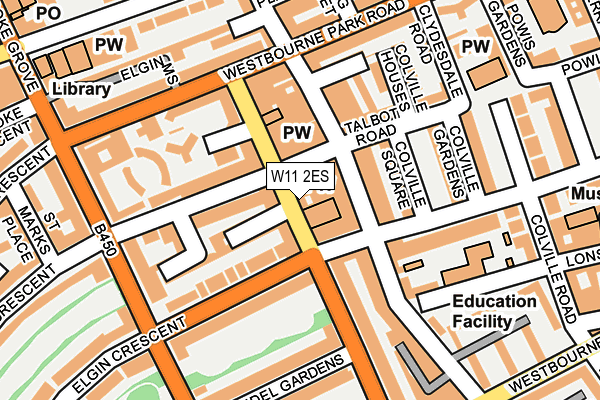 W11 2ES map - OS OpenMap – Local (Ordnance Survey)