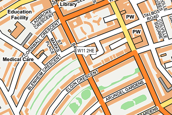 W11 2HE map - OS OpenMap – Local (Ordnance Survey)