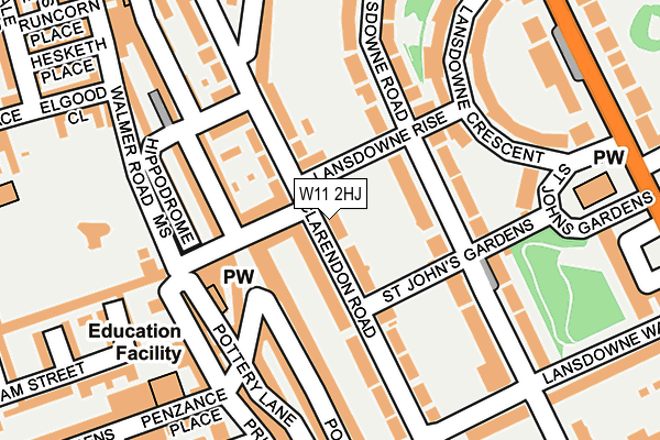 W11 2HJ map - OS OpenMap – Local (Ordnance Survey)