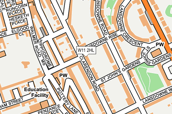 W11 2HL map - OS OpenMap – Local (Ordnance Survey)