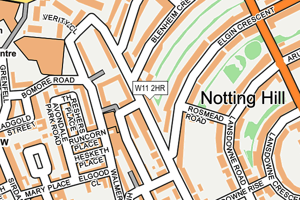 W11 2HR map - OS OpenMap – Local (Ordnance Survey)