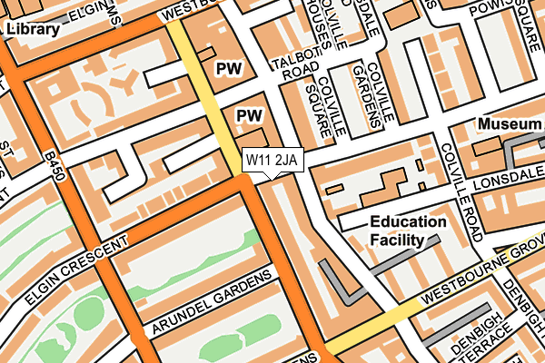 W11 2JA map - OS OpenMap – Local (Ordnance Survey)