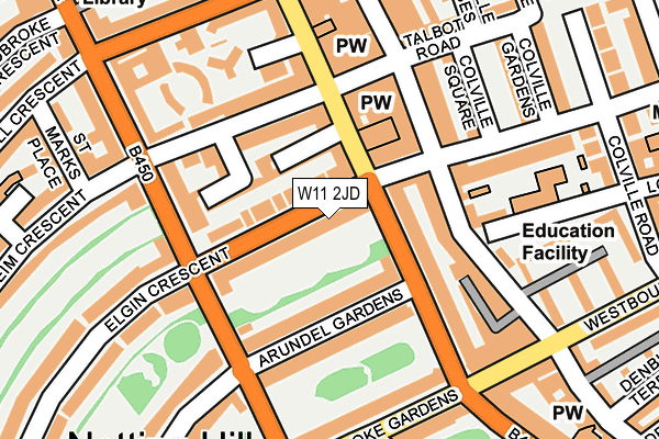 W11 2JD map - OS OpenMap – Local (Ordnance Survey)