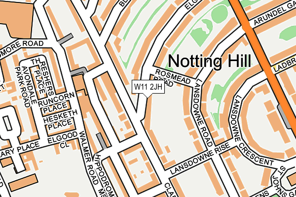 W11 2JH map - OS OpenMap – Local (Ordnance Survey)