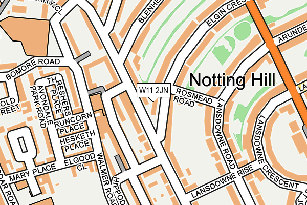 W11 2JN map - OS OpenMap – Local (Ordnance Survey)