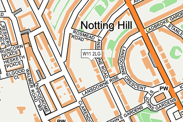 W11 2LG map - OS OpenMap – Local (Ordnance Survey)