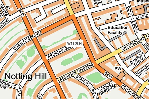 W11 2LN map - OS OpenMap – Local (Ordnance Survey)