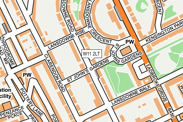 W11 2LT map - OS OpenMap – Local (Ordnance Survey)
