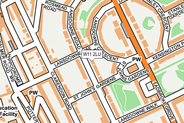 W11 2LU map - OS OpenMap – Local (Ordnance Survey)