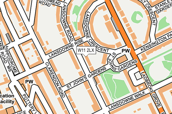 W11 2LX map - OS OpenMap – Local (Ordnance Survey)