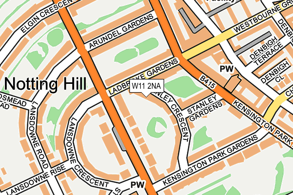 W11 2NA map - OS OpenMap – Local (Ordnance Survey)