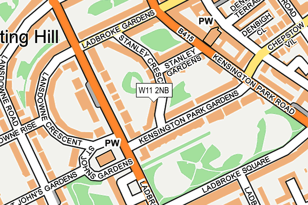 W11 2NB map - OS OpenMap – Local (Ordnance Survey)